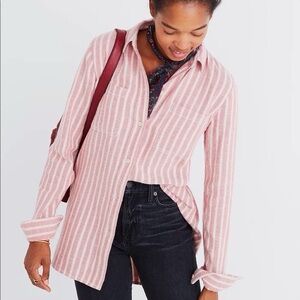 Madewell Classic Flannel Ex Boyfriend Button Down Sz S